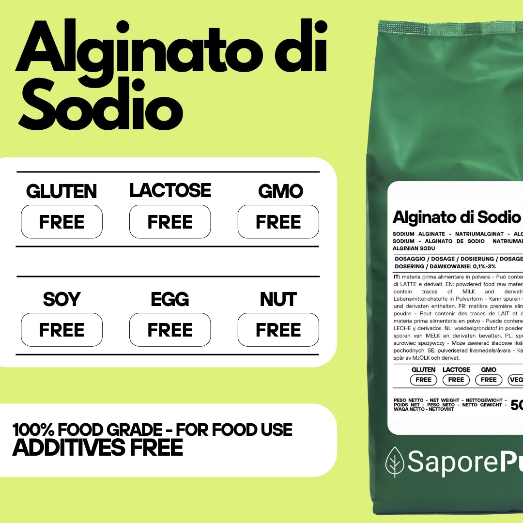 Sodium Alginate (E401) - Natural Gelling Agent - Molecular Spherification - FlavorPure
