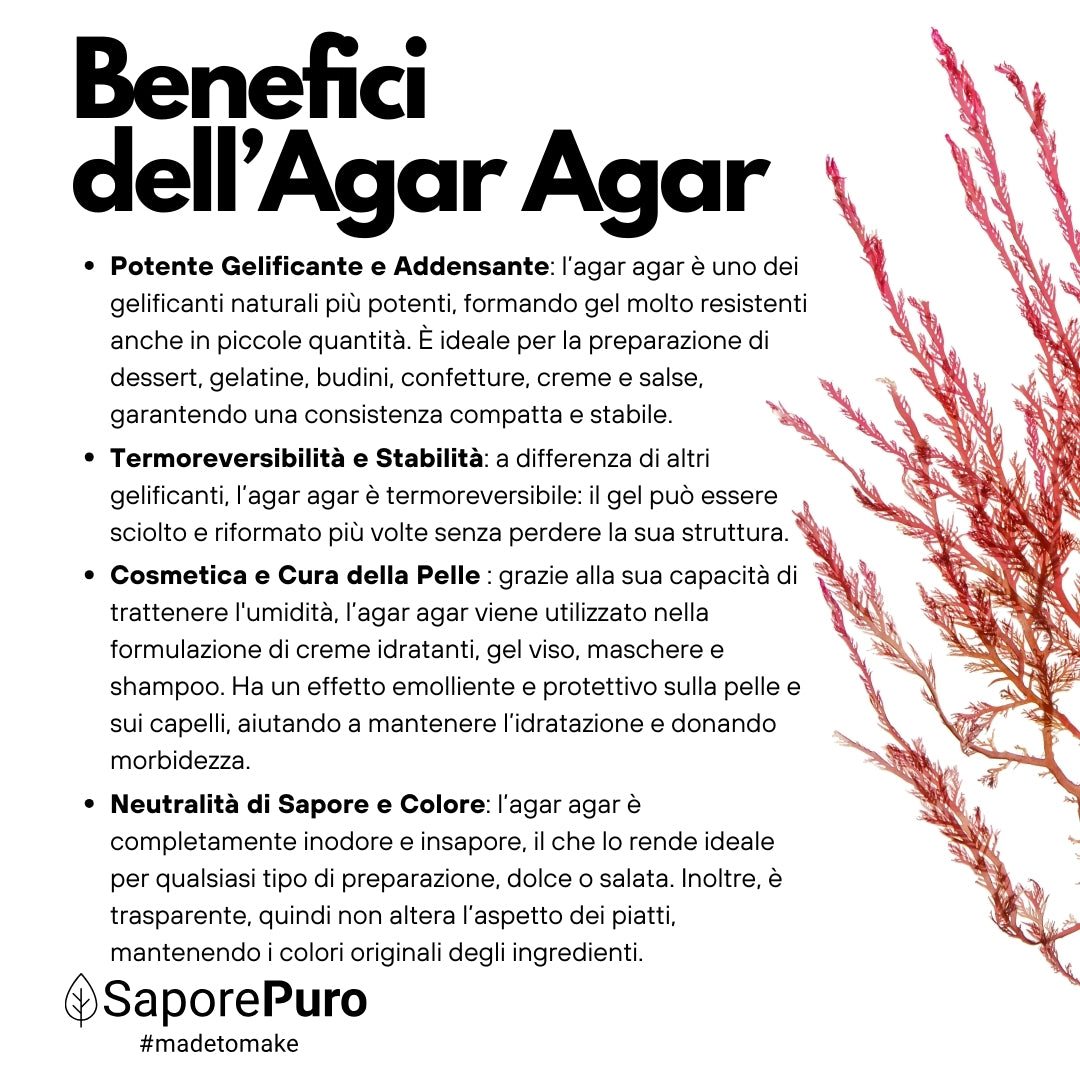 Agar Agar - E406 - Natural Gelling Agent - Origin ITALY - SaporePuro