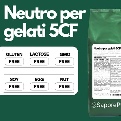 Neutro for ice cream 5CF - Stabilizer for Ice Cream MADE IN ITALY - Hot and cold use - SaporePuro