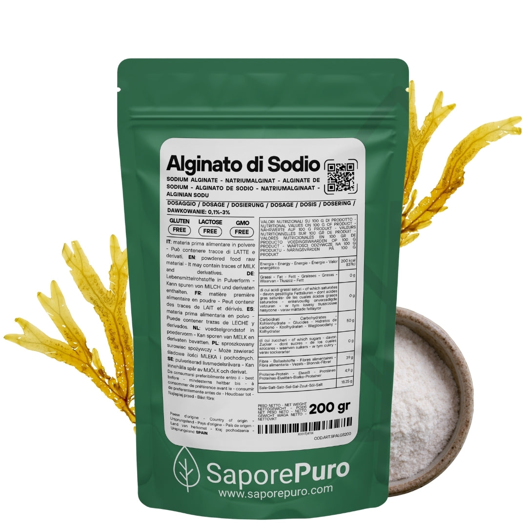 Sodium Alginate (E401) - Natural Gelling Agent - Molecular Spherification - FlavorPure