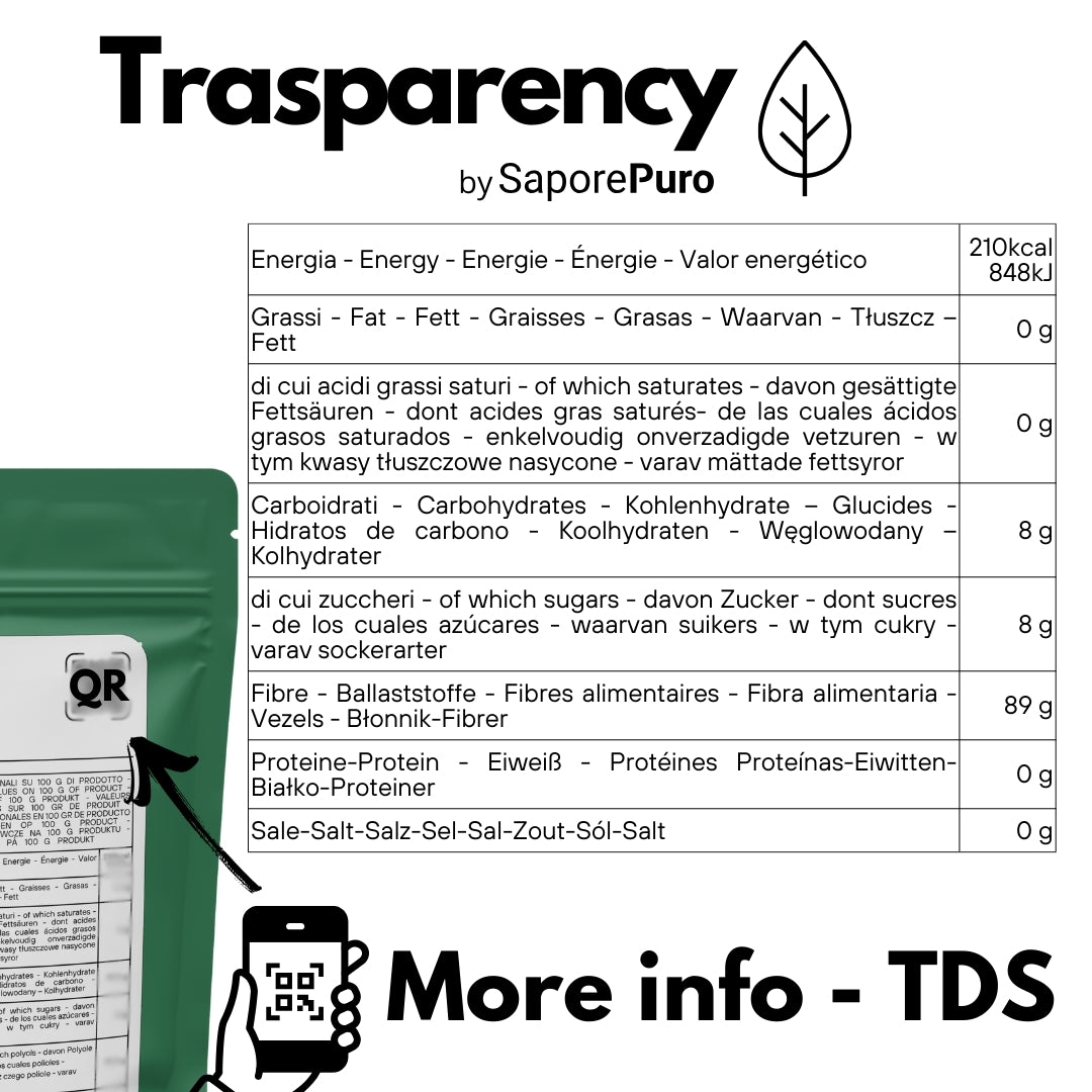 Oligofructose: the 100% natural sugar substitute - FOS - Fruit Oligo Saccharides - 250gr - Origin Europe - SaporePuro