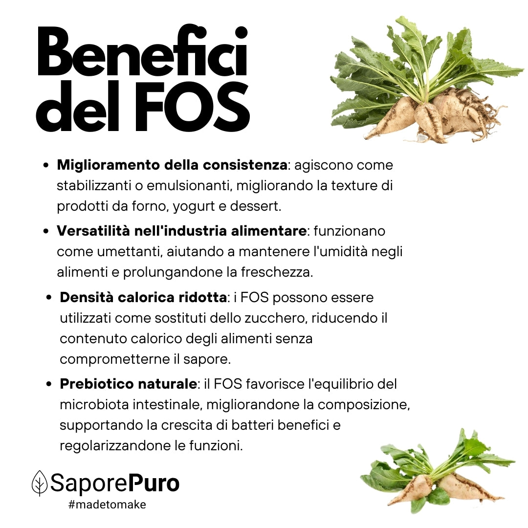 Oligofructose: the 100% natural sugar substitute - FOS - Fruit Oligo Saccharides - 250gr - Origin Europe - SaporePuro