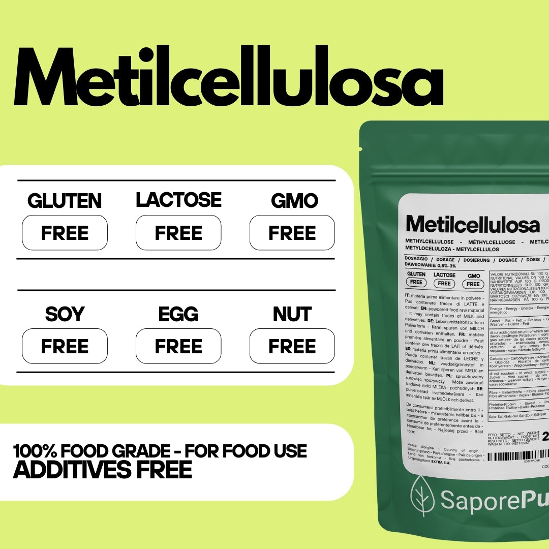 SaporePuro Food Grade Methylcellulose - Thickener and Gelling Agent - SaporePuro