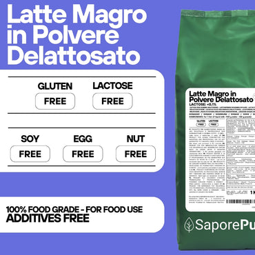 Latte Magro in Polvere DELATTOSATO -  Latte in Polvere senza lattosio per Gelati e cucina.