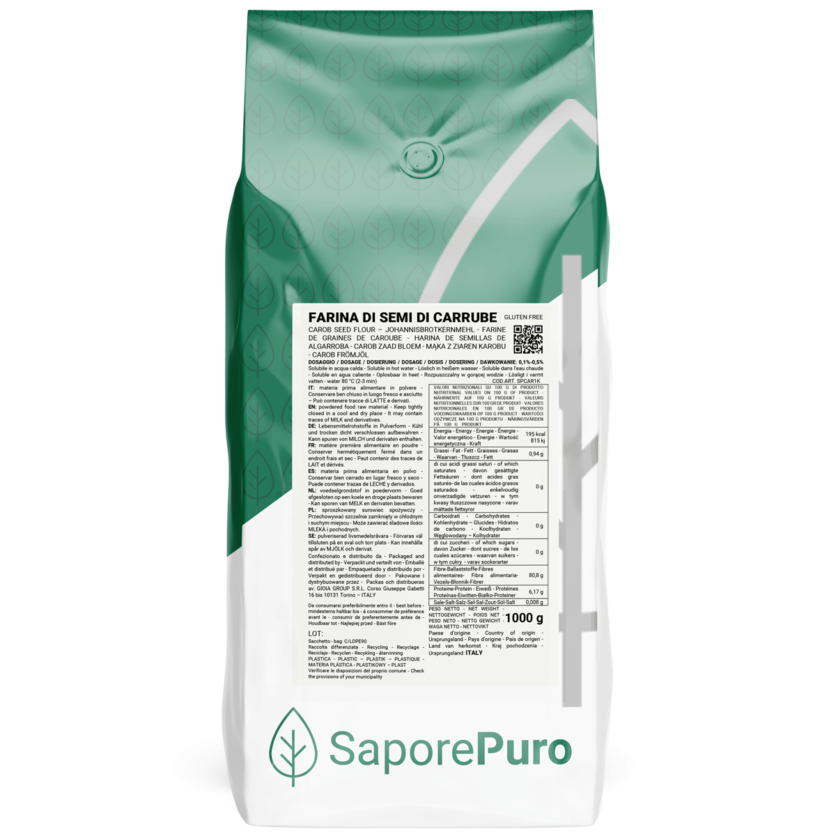 Carob Seed Flour (E410) - 1kg - Origin ITALY - SaporePuro