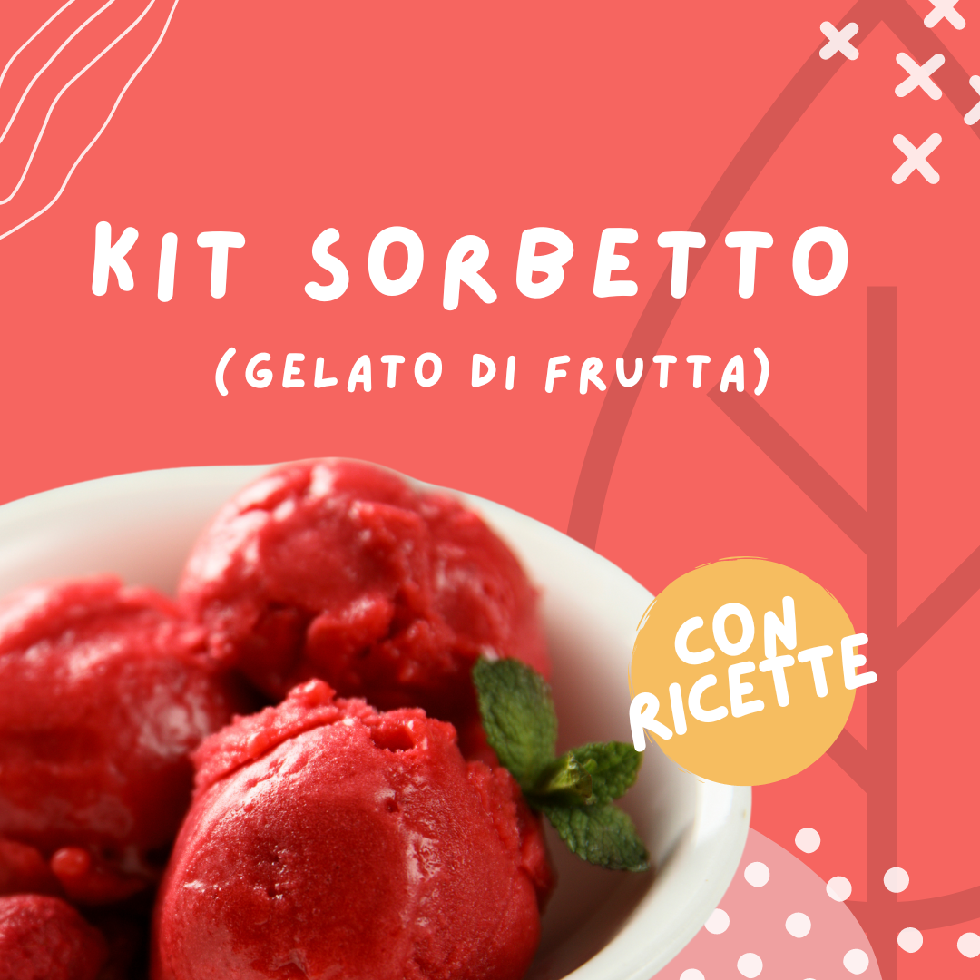 Sorbet Kit - Artisan Fruit Ice Cream - Neutro and Fiber + Package with Cookbook Included - Artisan Ice Cream at Your Home - SaporePuro