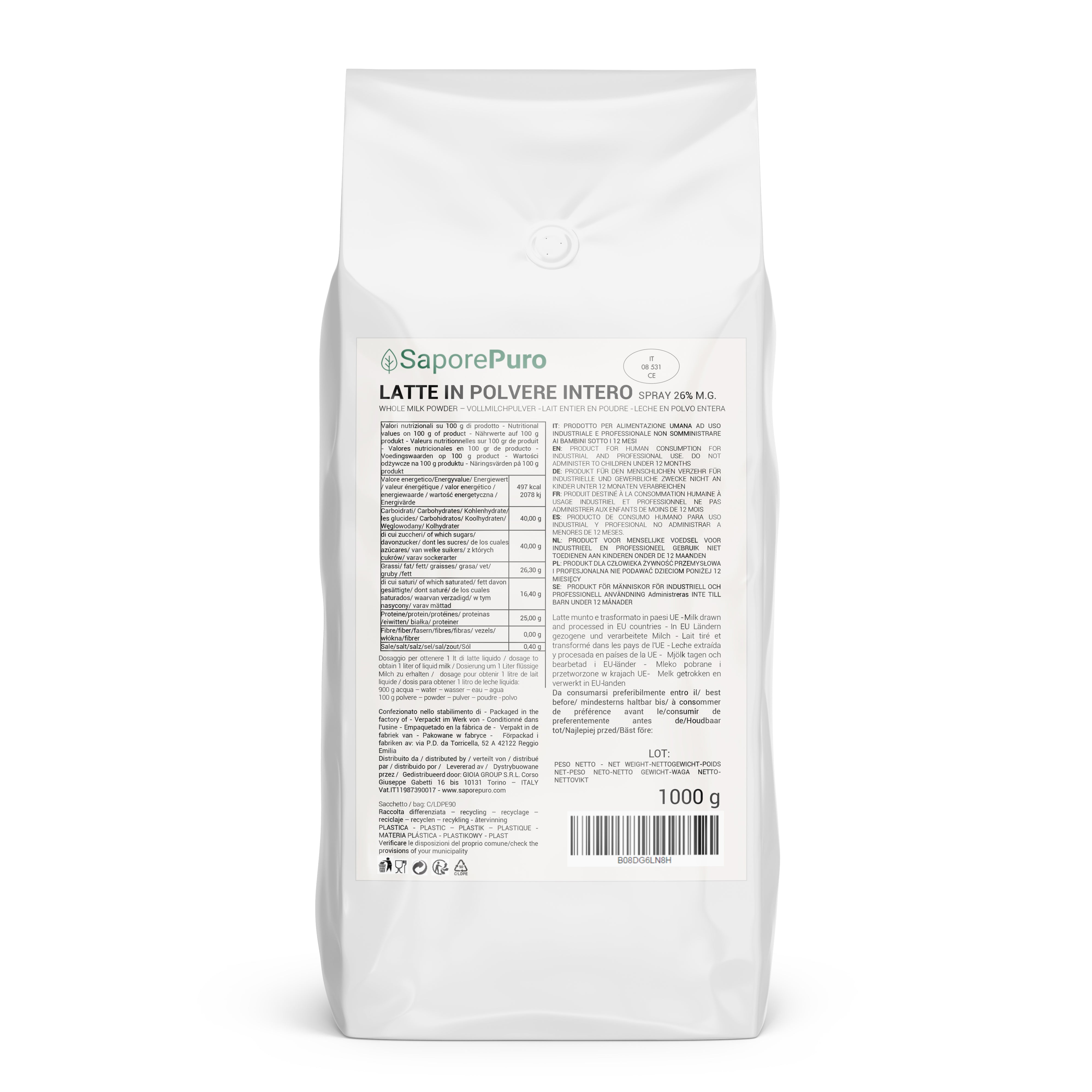 Whole Milk Powder - 1Kg - Milk Origin E.U. - FlavorPure