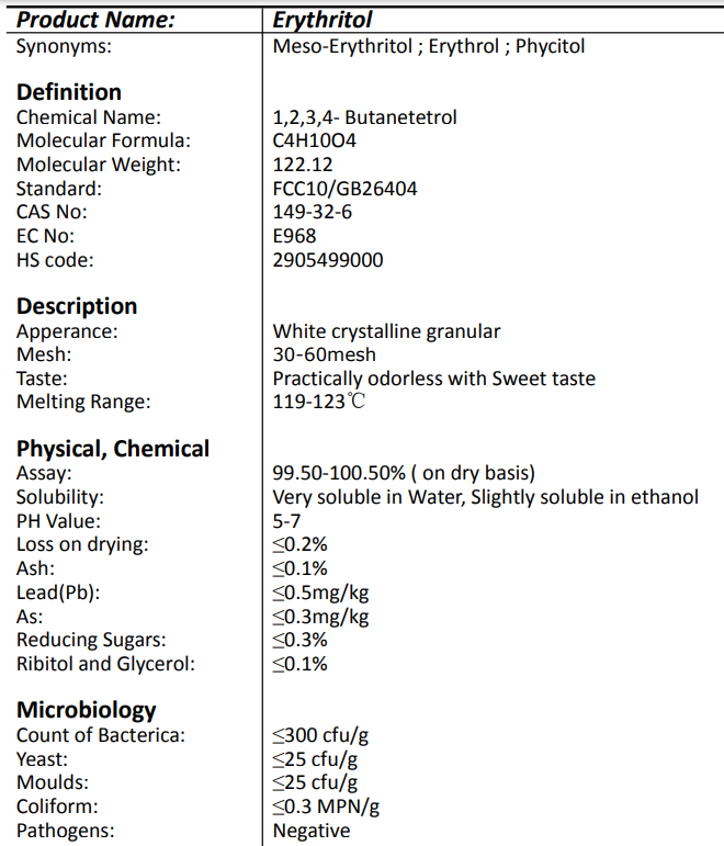 Erythritol - sugar alternative - Extra U.E origin Certified - Sweetener 0kcal - FlavorPure