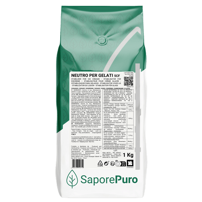 Neutro for ice cream 5CF - 1kg - Stabilizer for Ice Cream MADE IN ITALY - Hot and cold use - SaporePuro