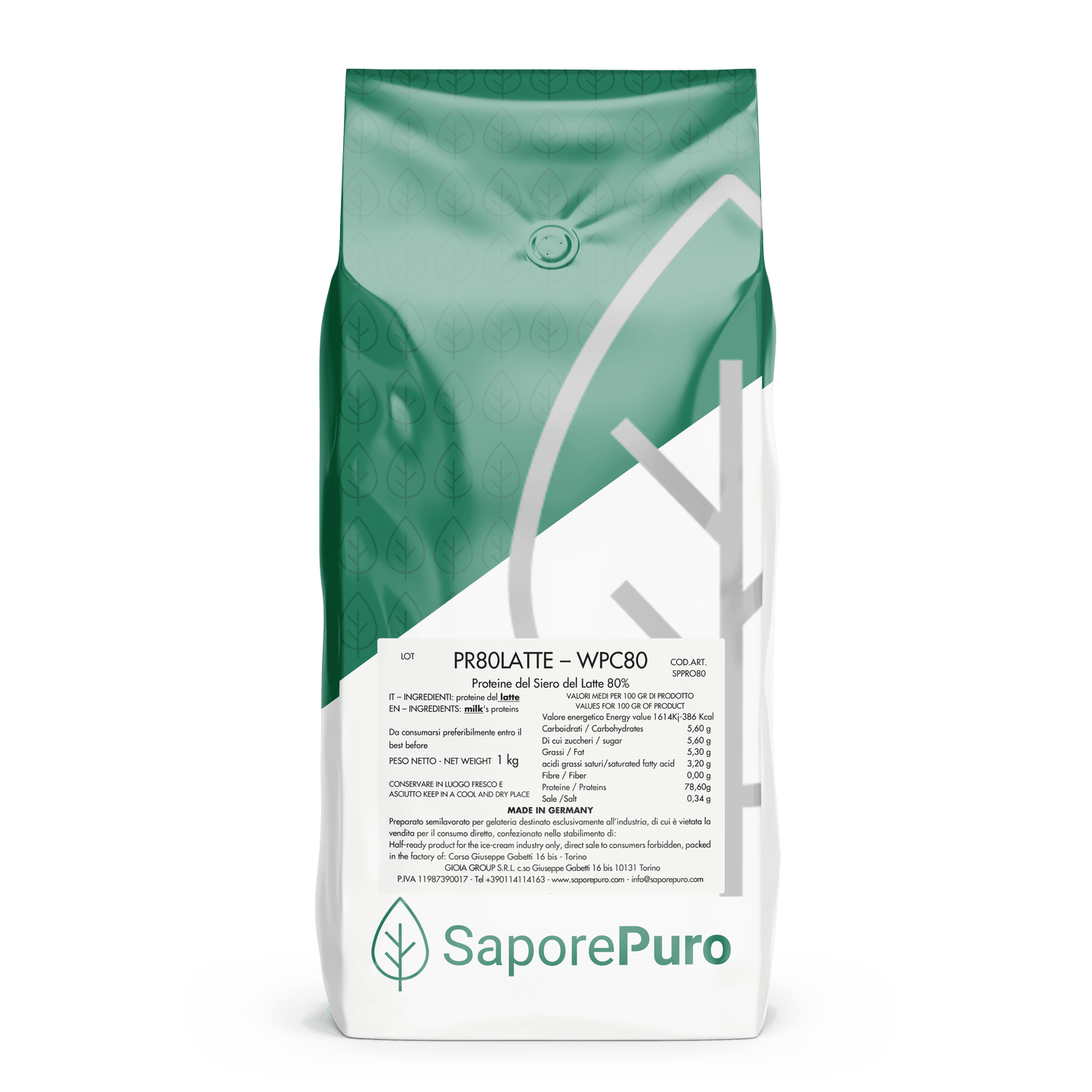 Whey Protein - WPC80 - Whey Protein Concentrate 80% - FlavorPure - 1kg