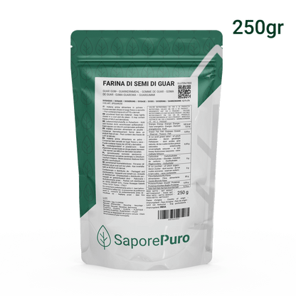 Guar Seed Flour - (E412) - 250gr - Origin India - Packaged in Italy - SaporePuro
