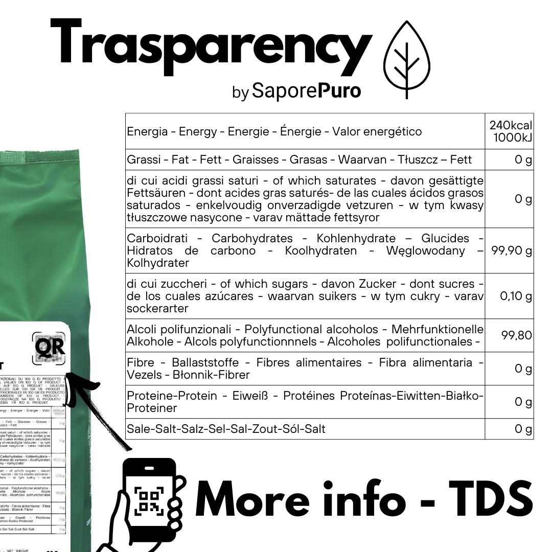 SaporePuro Sorbitol: El edulcorante versátil para helados perfectos y pasteles blandos de larga duración - Sustituto del azúcar - SaporePuro