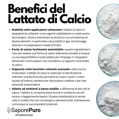 Lactato de calcio en polvo - E327 - Esferificación molecular