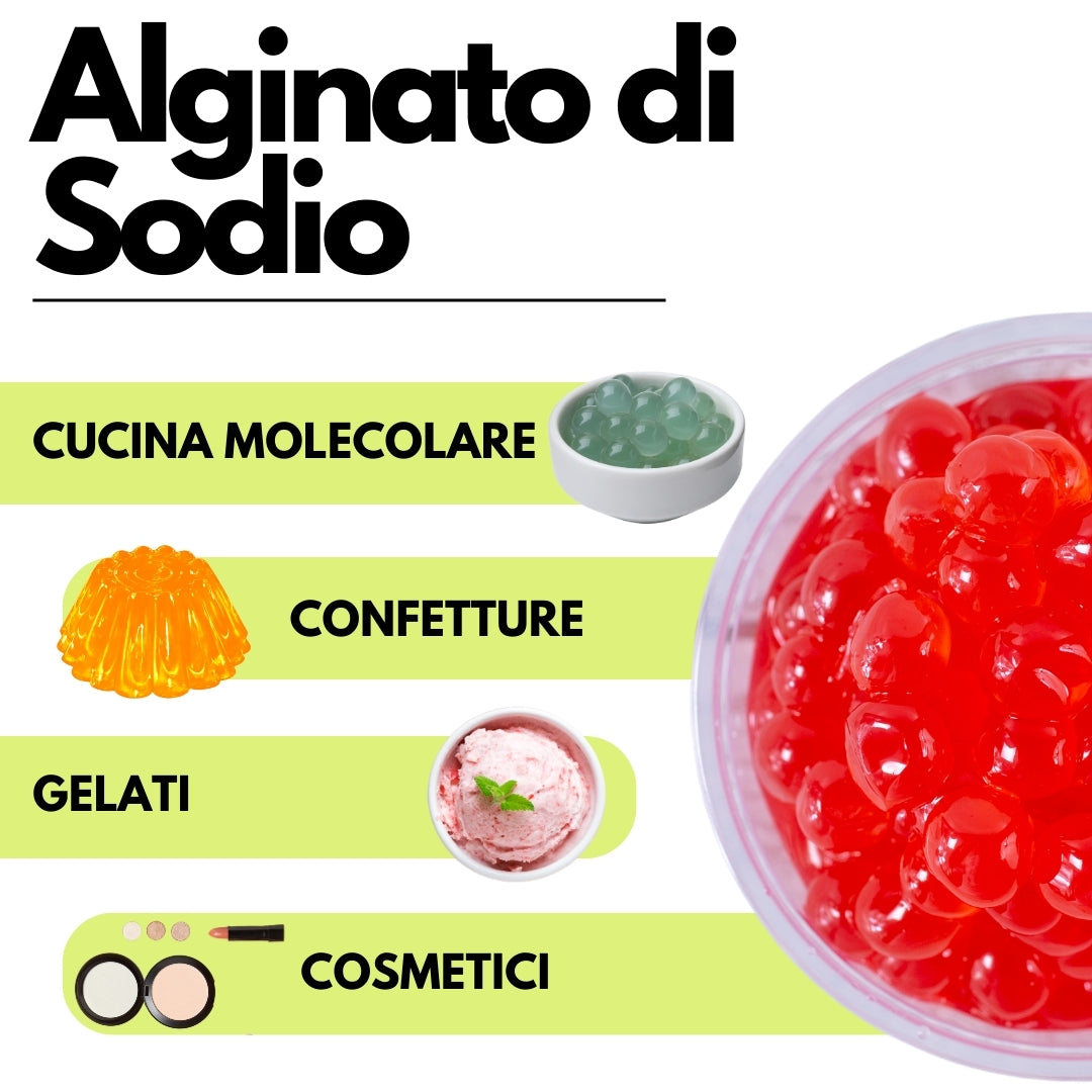 Alginato sódico (E401) - Gelificante natural - Esferificación molecular