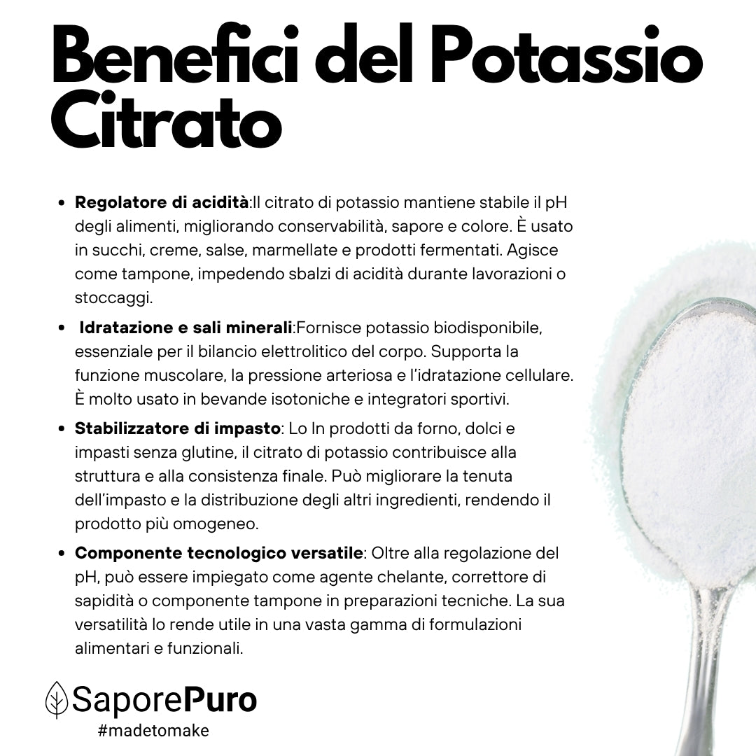 Citrato de Potasio - Potassium Citrate - 200gr - Origen ALEMANIA - Sustituto de la sal