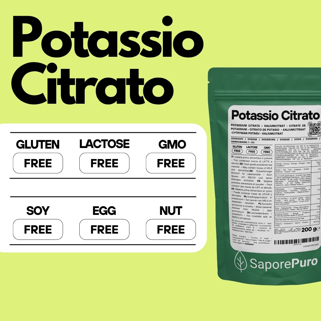 Citrato de Potasio - Potassium Citrate - 200gr - Origen ALEMANIA - Sustituto de la sal