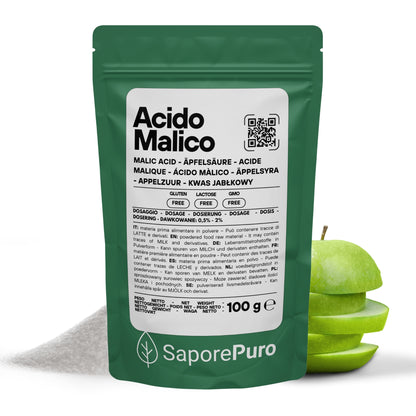 Acido Malico Premium - Made in Italy - Ingrediente Professionale per Mixology e Enologia
