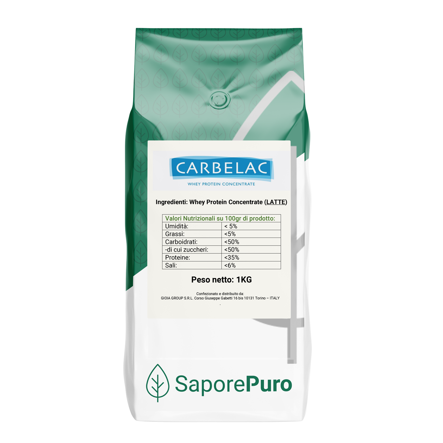 CARBELAC 3213 - Proteína de Suero de Leche WPC - 35% parte de proteína - 1kg - Puro Sabor