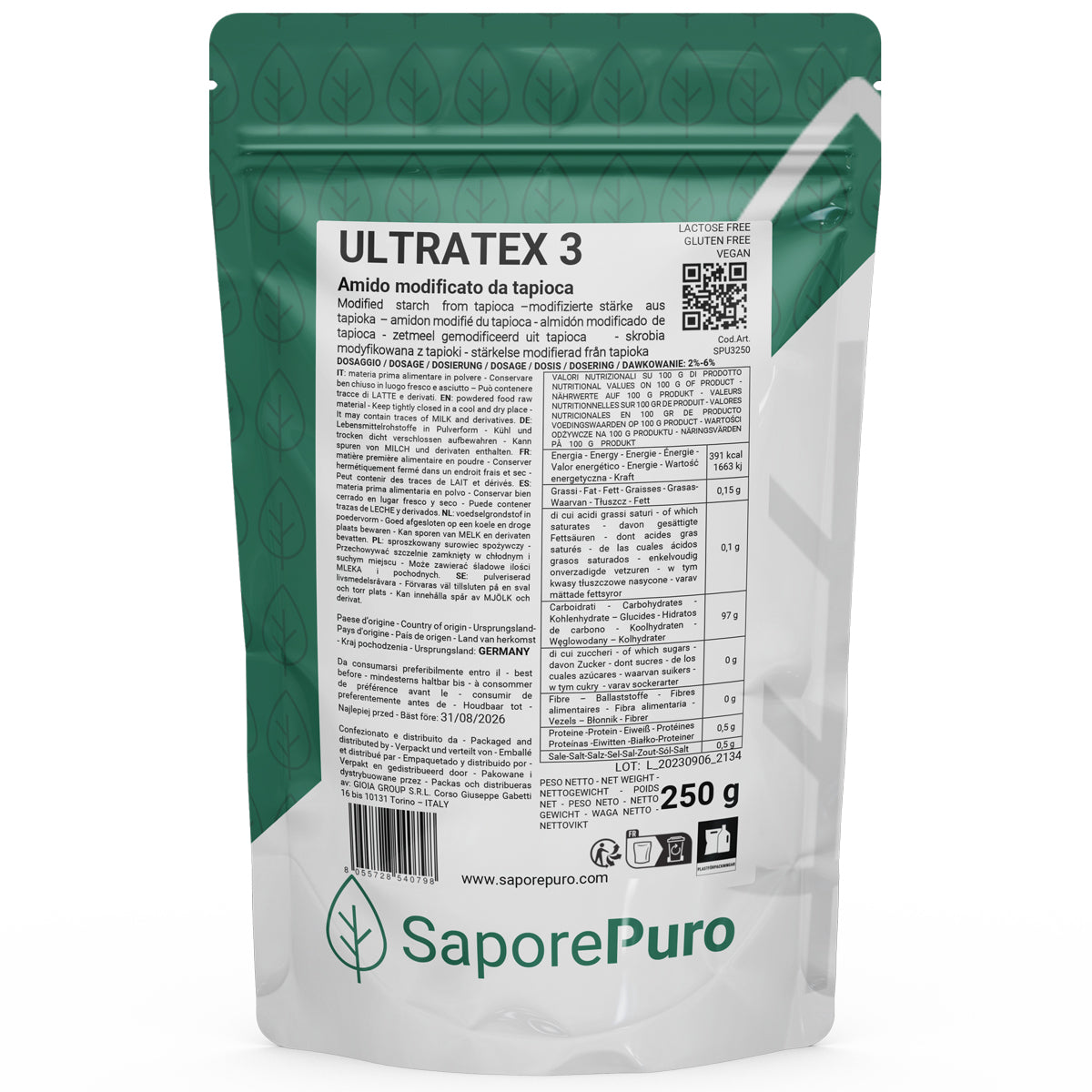 ULTRATEX 3 - 250gr - Almidón modificado de tapioca - Uso en frío y en caliente - FlavourPure