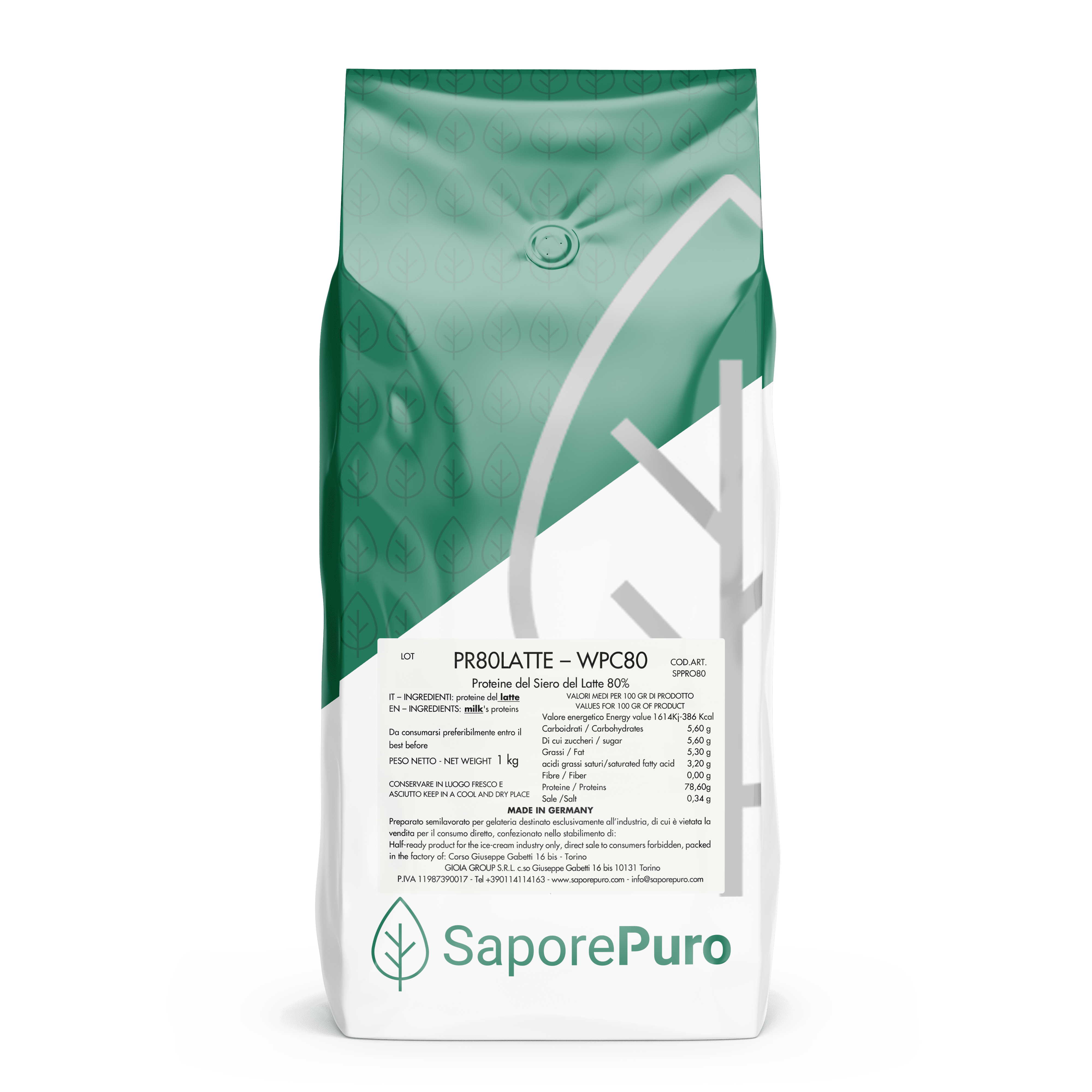 Proteína de suero - WPC80 - Concentrado de proteína de suero 80% - FlavourPure - 1kg