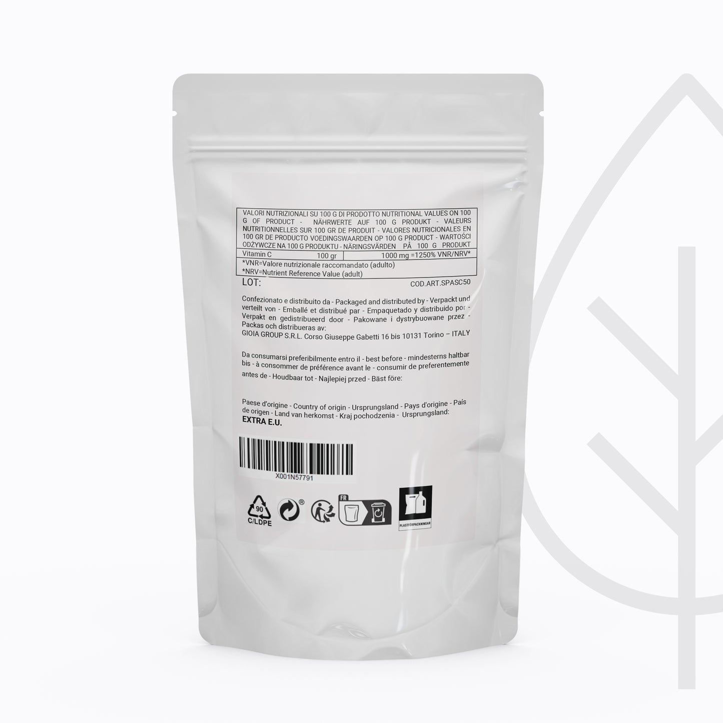 Acide ascorbique (vitamine C) : Le nutriment essentiel pour vos recettes ! - (E300) - Conditionné en Italie - SaporePuro