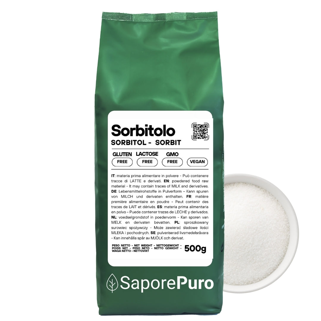 SaporePuro Sorbitol : l'édulcorant polyvalent pour des glaces parfaites et des gâteaux moelleux de longue durée - Substitut du sucre - SaporePuro