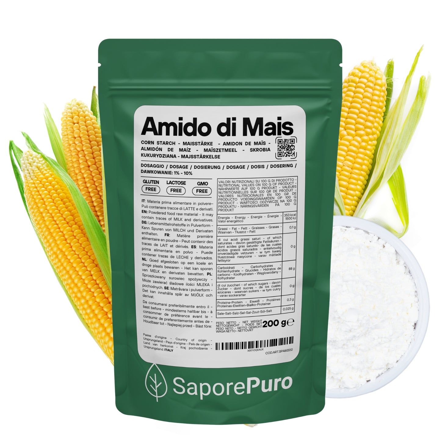 Amido di mais Nativo - Addensante potente, naturale e funzionale- Gluten Free