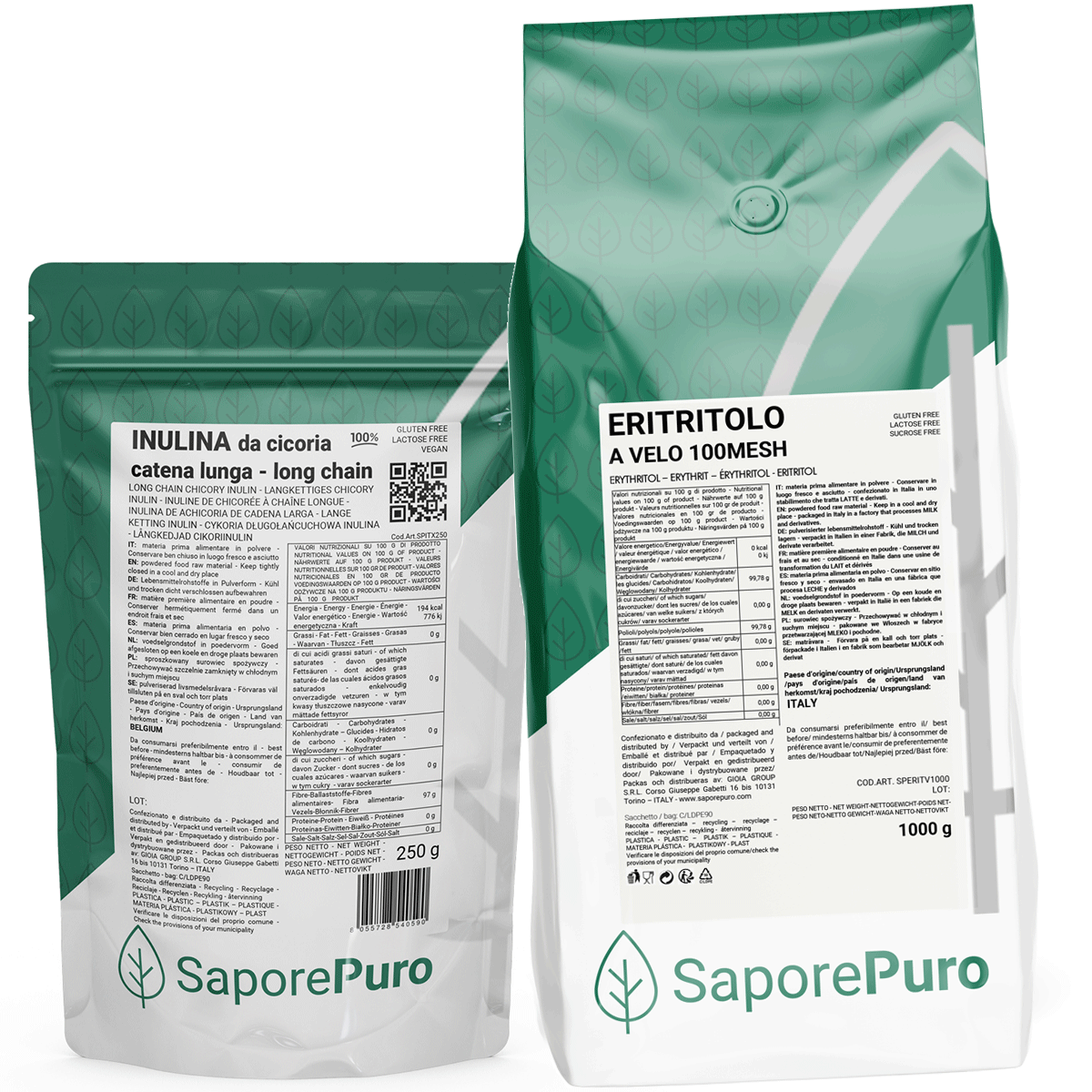 Cuisine saine - Erythritol Velo + Inuline à longue chaîne - SaporePuro