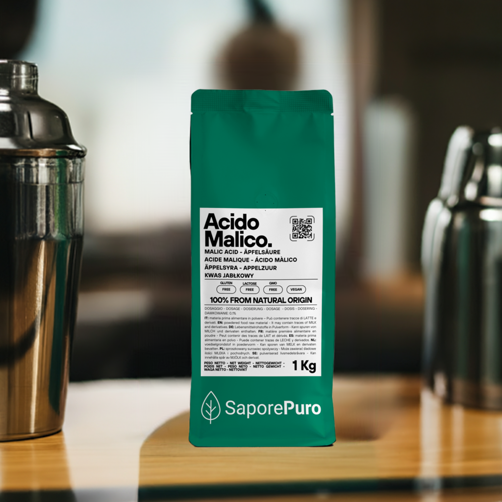 Acide malique - 1kg - L'ingrédient secret pour des cocktails parfaits - Aliments - contre la fatigue - pour le vin - Oenologie - SaporePuro