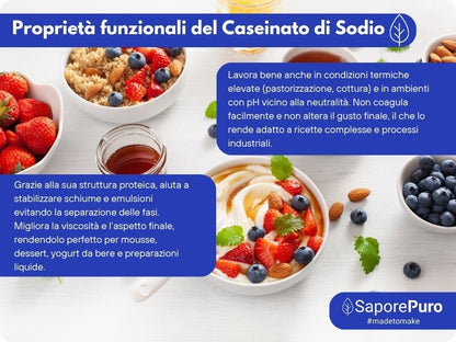 Natrium caseïnaat - 500gr - SaporePuro - Zuiver melkeiwit (Caseïne) - Glutenvrij