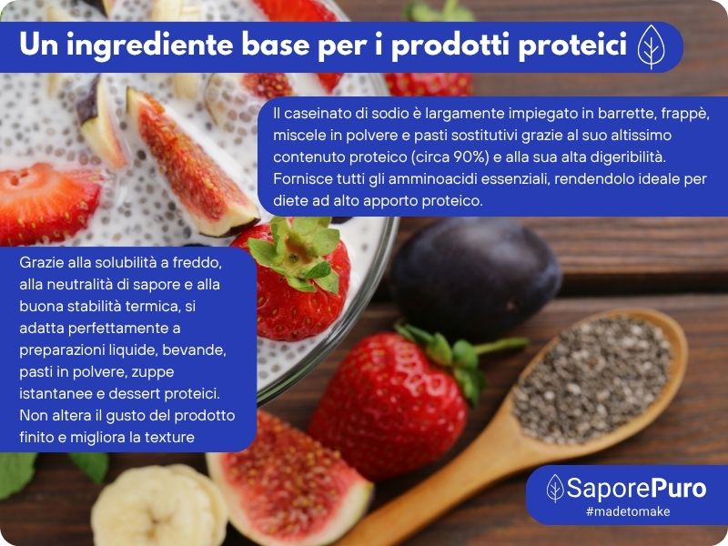 Natrium caseïnaat - 500gr - SaporePuro - Zuiver melkeiwit (Caseïne) - Glutenvrij