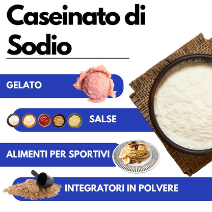 Natrium caseïnaat - 500gr - SaporePuro - Zuiver melkeiwit (Caseïne) - Glutenvrij