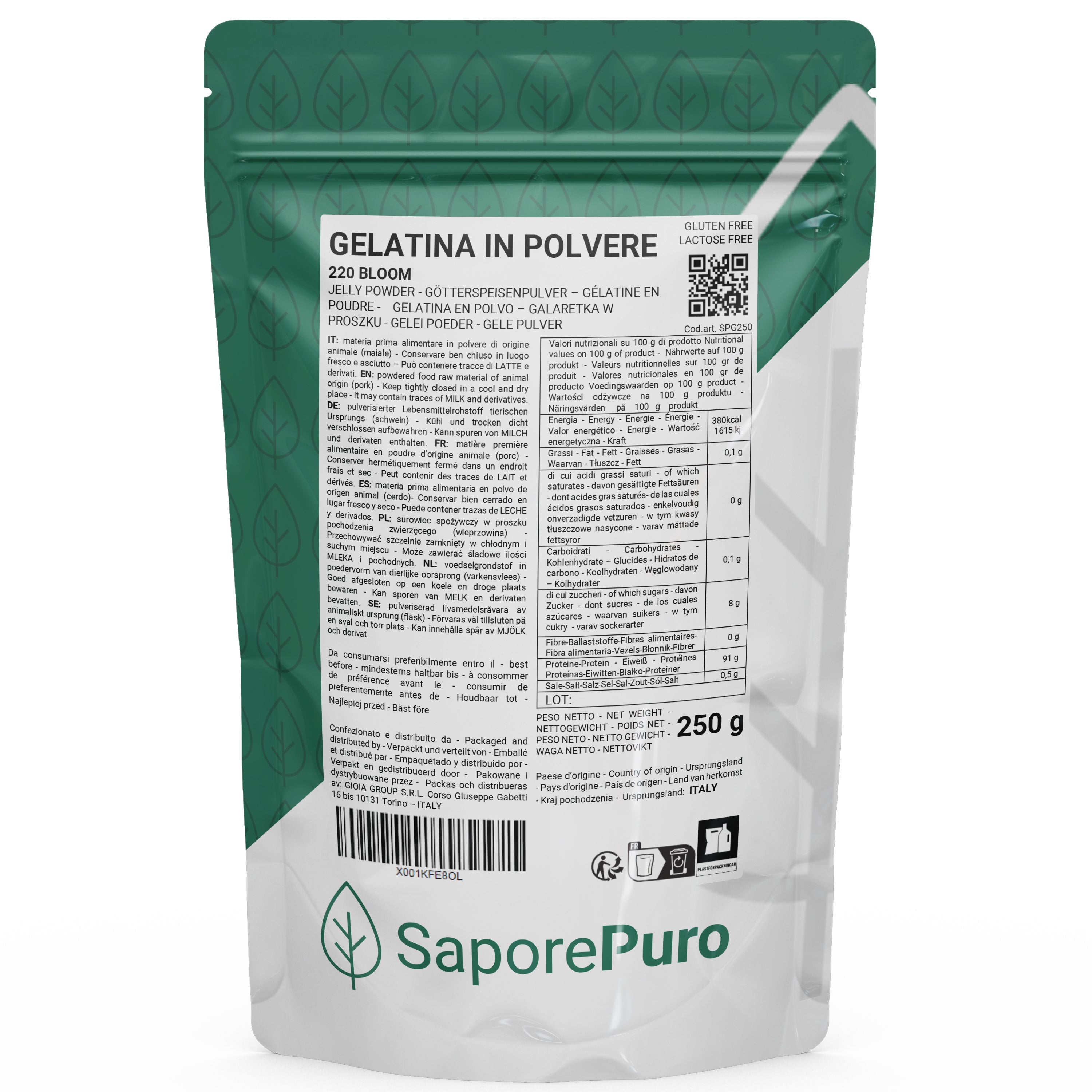 Instant gelei 200-220 bloei - Koud - Type A - 250gr - SaporePuro