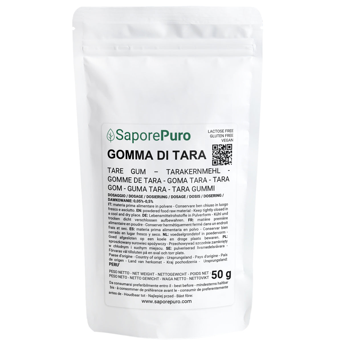 Tara gom - 50gr - Herkomst Peru - Verpakt in Italië - SaporePuro